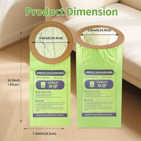 15 Pack of 100331 Micro Filter Vacuum Bags Compatible with Pro Team LineVacer Coachvac Super CoachVac and MegaVac Backpack Vacuum Cleaners Replace Part 100331 Open Cirular Collar in Kuwait