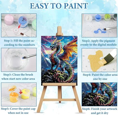 Naimoer Vintage Cocktail Paint بأرقام أرقام للمبتدئين للمبتدئين مع مؤطرة خشبية ، ألوان بأرقام على مجموعات الطلاء القماشية للبالغين ، سهلة الطلاء أكريليك DIY لديكور الجدار المنزلي 12x16 بوصة in Kuwait