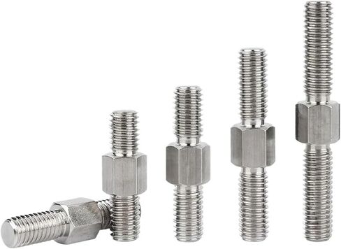 Double-Ended Threaded Rod, 2Pcs M4 M5 M6 M8 M10 M12 304 Stainless Steel Dual Head Threaded Bar Left Thread Right Double End Thread Rod Stud Bolts(M10,100mm) in Kuwait
