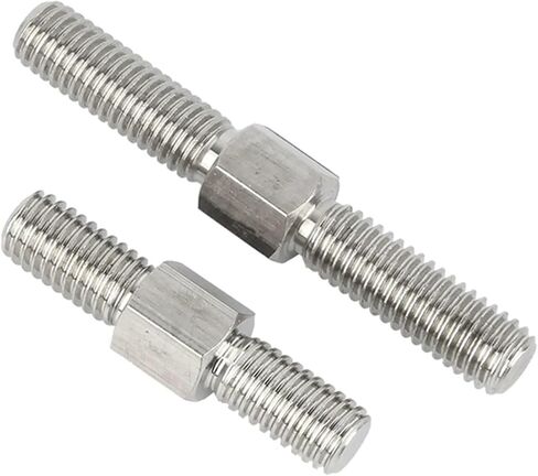 قضيب مزدوج الملوث ، 2pcs M4 M5 M6 M8 M10 M12 304 الفولاذ المقاوم للصدأ من الفولاذ المقاوم للصدأ الأيسر اليمين قضيب الخيط المزدوج قضيب السلبي السلبي البراغي مسمار المسمار (M10x40mm) in Saudi Arabia