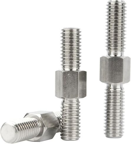 قضيب مزدوج الملوث ، 2pcs M4 M5 M6 M8 M10 M12 304 الفولاذ المقاوم للصدأ من الفولاذ المقاوم للصدأ الأيسر اليمين قضيب الخيط المزدوج قضيب السلبي السلبي البراغي مسمار المسمار (M10x40mm) in Saudi Arabia