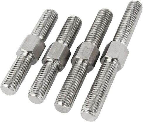 قضيب مزدوج الملوث ، 2pcs M4 M5 M6 M8 M10 M12 304 الفولاذ المقاوم للصدأ من الفولاذ المقاوم للصدأ الأيسر اليمين قضيب الخيط المزدوج قضيب السلبي السلبي البراغي مسمار المسمار (M10x40mm) in Saudi Arabia