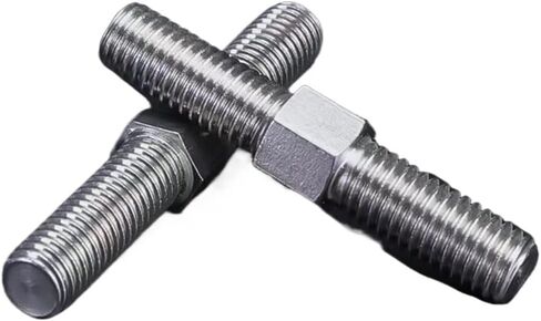 قضيب مزدوج ملولب ، 2pcs M4 M5 M6 M8 الخيط الأيسر واليمين بطولة مسامير قضبان قضبان الخيط المزدوج 304 شريط خيط إيجابي/سلبي (M6x80mm) in Kuwait