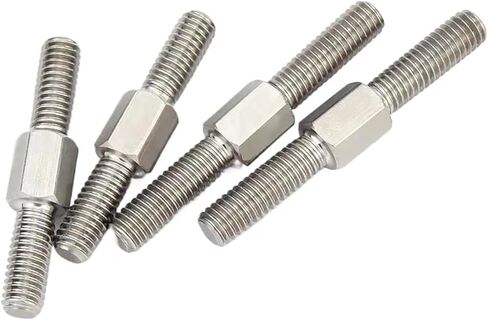 قضيب مزدوج ملولب ، 2pcs M4 M5 M6 M8 الخيط الأيسر واليمين بطولة مسامير قضبان قضبان الخيط المزدوج 304 شريط خيط إيجابي/سلبي (M6x80mm) in Kuwait