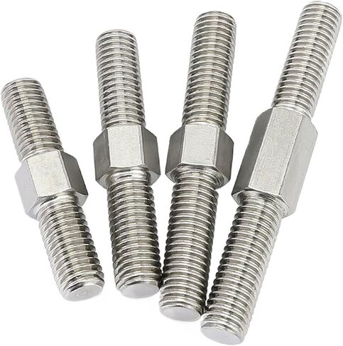 قضيب مزدوج ملولب ، 2pcs 304 من الفولاذ المقاوم للصدأ مزدوج الرأس الملولب عصا اليسار واليمين end end end مسمار المسامير m4-m16 (m16x100mm) in Saudi Arabia