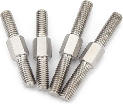 Double-Ended Threaded Rod, 2Pcs M6 304 Stainless Steel Left Hand and Right - Hand Double End Thread Tight Adjustable Rod Stud Screws Bolts(M6 x 90mm) in Saudi Arabia