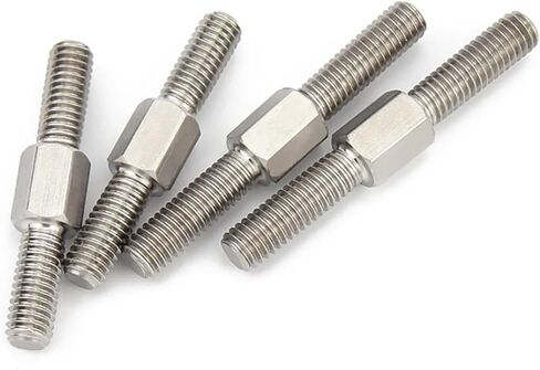 Double-Ended Threaded Rod, 2Pcs M6 304 Stainless Steel Left Hand and Right - Hand Double End Thread Tight Adjustable Rod Stud Screws Bolts(M6 x 90mm) in Saudi Arabia