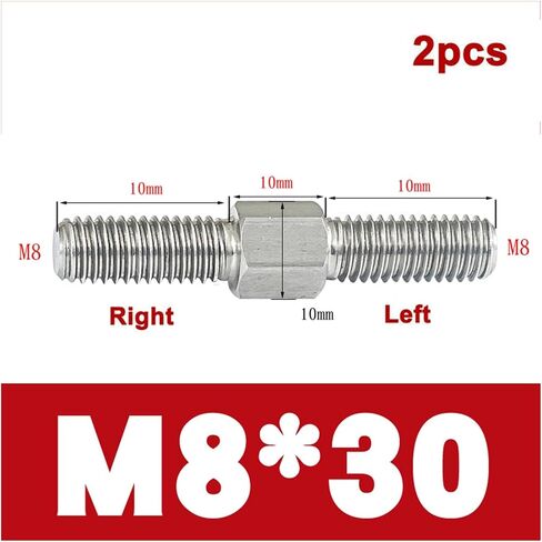 Double-Ended Threaded Rod, 2Pcs M8 Left and Right Thread Double End Thread Rod 304 Stainless Steel Positive and Negative Thread Bar Stud Bolts Screw(M8x40mm) in Saudi Arabia