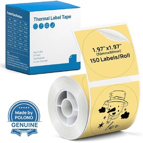 POLONO Thermal Labels for PM220S Label Maker, 1.97"x1.97" (50x50mm), Multi-Purpose Thermal Sticker Label Tape, Self-Adhesive Thermal Paper for Home, Office, 150 Labels/1Roll, Pink in Kuwait