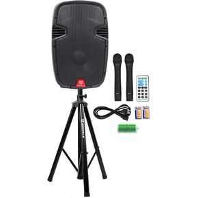 Rockville RAM12BT 12 "قابلة للشحن مدعوم 600W PA مكبر صوت+2 MICs+Bluetooth+حامل in Kuwait