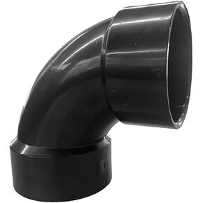 Lesso 4 بوصة 90 درجة الكوع Hubxhub ، تجهيزات أنابيب ABS مرنة لتوصيل مخفض القناة لنظام الصرف | يربط مكونات نظام الصرف الأسود 1Pack in Kuwait