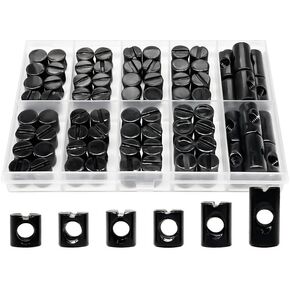 Glarks 60pcs M6 x 10/12/15/20mm صليب أسود صليب DOWEL DOWEL NUT TOWSTREMN in Saudi Arabia
