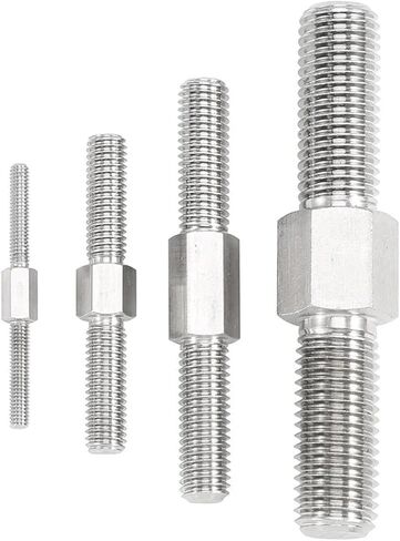 قضيب مزدوج ملولب ، 2pcs M3 M4 M5 M6 M10 M10 ~ M16 من الفولاذ المقاوم للصدأ من الفولاذ المقاوم للصدأ اليسار واليمين قضيب الطرف المزدوج قضيب البراغي المسامير السلبية (M14x130mm) in Saudi Arabia