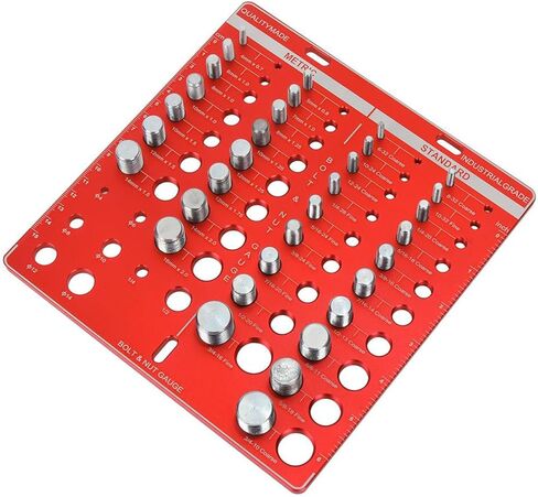 Red Nut and Brold Thread Checker Aluminy Aluminy Size Size Size inch Metric مع 34 ثقوب معرف الخيط والهواة in Kuwait