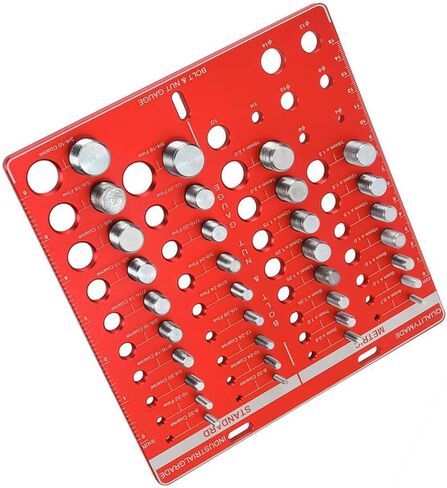 Red Nut and Brold Thread Checker Aluminy Aluminy Size Size Size inch Metric مع 34 ثقوب معرف الخيط والهواة in Kuwait