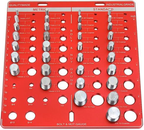 Red Nut and Brold Thread Checker Aluminy Aluminy Size Size Size inch Metric مع 34 ثقوب معرف الخيط والهواة in Kuwait