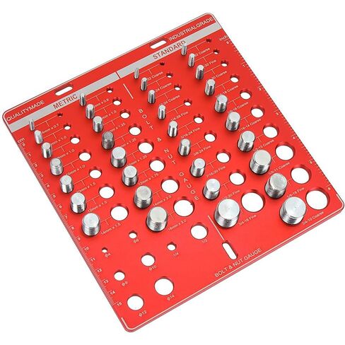 Red Nut and Brold Thread Checker Aluminy Aluminy Size Size Size inch Metric مع 34 ثقوب معرف الخيط والهواة in Kuwait