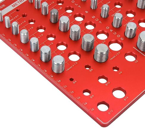 Red Nut and Brold Thread Checker Aluminy Aluminy Size Size Size inch Metric مع 34 ثقوب معرف الخيط والهواة in Kuwait