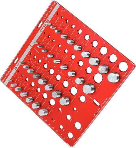 Red Nut and Brold Thread Checker Aluminy Aluminy Size Size Size inch Metric مع 34 ثقوب معرف الخيط والهواة in Kuwait