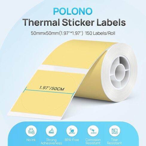 ملصقات Polono الحرارية لـ PM220s Maker ، 1.97 "x1.97" (50 × 50 مم) ، شريط ملصق حراري متعدد الأغراض ، ورق حراري ذاتي الاستخدام للمنزل ، المكتب ، 150 ملصقات/1 roll ، وردي in Kuwait