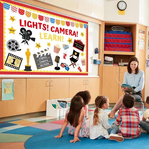 65Pcs Welcome Back to School Bulletin Board Decorations Set, School Bus Cutouts Name Tags with Yellow Border Trims Home Office School Classroom Decorations for Window Wall Door Chalkboard in Saudi Arabia