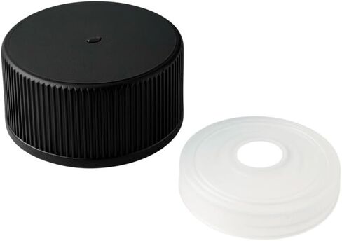 Black Screw Caps 24-414, Foam Lined Plastic Bottle Caps with Orifice Reducers Fitment for 5 oz & 10 oz Woozy Bottles, Leak Proof, Made in USA (72) in Kuwait