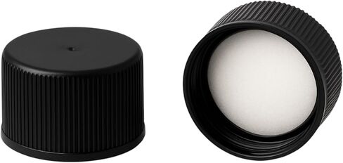 Black Screw Caps 24-414, Foam Lined Plastic Bottle Caps with Orifice Reducers Fitment for 5 oz & 10 oz Woozy Bottles, Leak Proof, Made in USA (72) in Kuwait