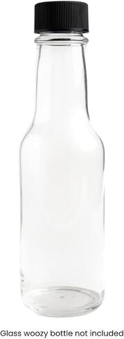 Black Screw Caps 24-414, Foam Lined Plastic Bottle Caps with Orifice Reducers Fitment for 5 oz & 10 oz Woozy Bottles, Leak Proof, Made in USA (72) in Kuwait
