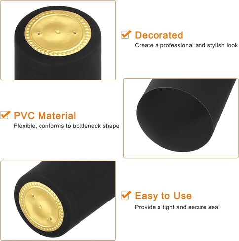 uxcell 100pcs PVC Heat Capsules Capsles Wine Bottle Capsles تقليص غطاء CAP TOP TOP in Saudi Arabia