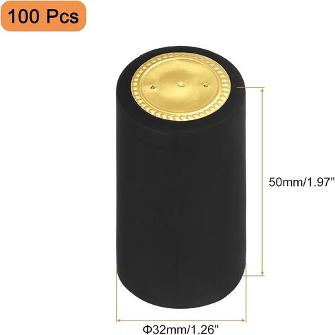 uxcell 100pcs PVC Heat Capsules Capsles Wine Bottle Capsles تقليص غطاء CAP TOP TOP in Saudi Arabia