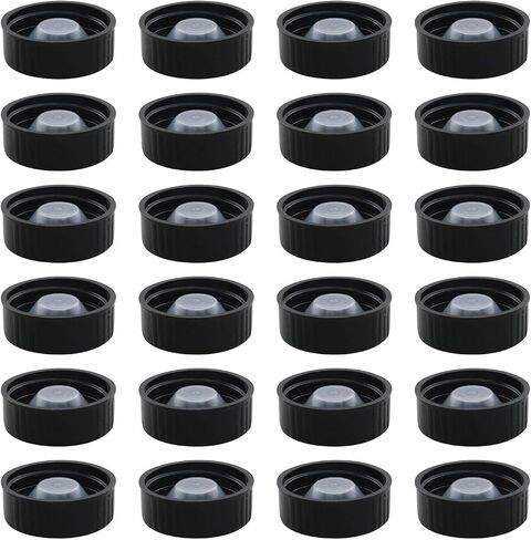 24Pcs Inner 33mm Dental Poston Caps Black Gumwood Caps Dental Phenolic Resin Caps with Poston Essential Oil Bottles in Saudi Arabia