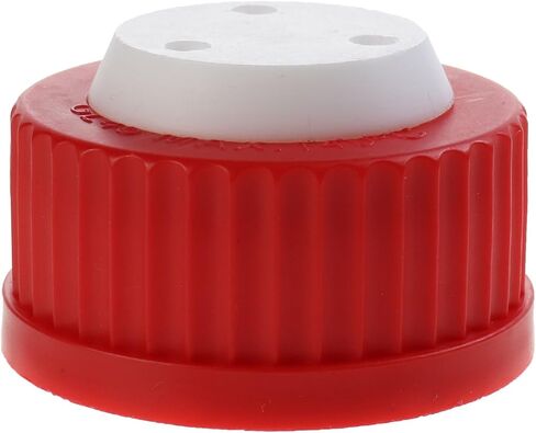 غطاء أمان Alwsci Red GL45 ، غطاء أمان زجاجة الطور المتنقل ، ثلاثة منافذ للأنابيب 1/16 ″ OD ، 1 PC/PK in Kuwait