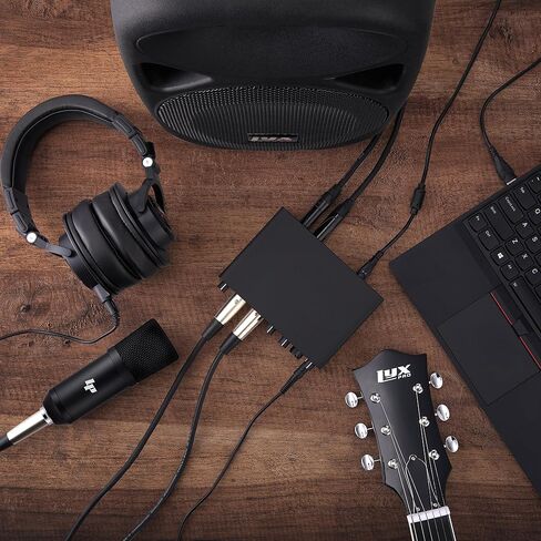 حزمة واجهة صوت USB 2x2 مع برنامج تشغيل ASIO ، مجموعة ميكروفون احترافية ، شاشات الاستوديو ، سماعات الرأس ، درع التسجيل in Kuwait