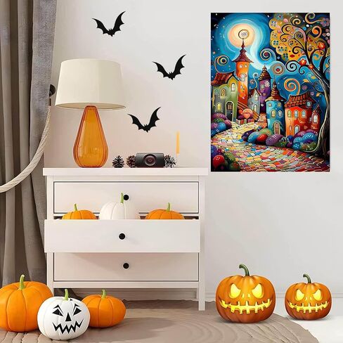 croshom Diamond Art Kits for Adults, Halloween Diamond Painting Kits for Adults, 5D DIY Horror Diamonds Art Craft Kit, Full Round Diamonds Painting for Home Wall Decor Gifts 12" x 16" in Saudi Arabia