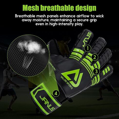 Soccer Goalkeeper Gloves with Finger Protection to Prevent Injuries, Strong Grip for Tough Tackles, Breathable Goal Keeper Gloves for for Kids, Youth and Adult in Saudi Arabia