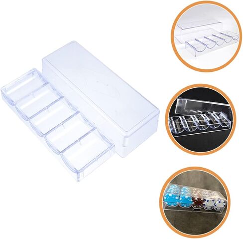 Nuobesty Multi Function Poker Chip Holder مربع تخزين شفاف للرقائق منظمة ملائمة للوصول إلى سهولة الوصول إليها in Saudi Arabia
