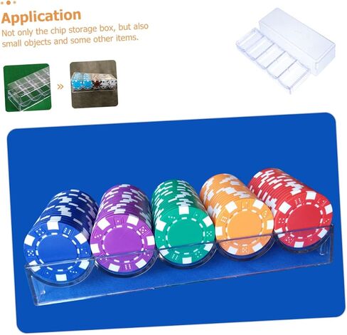 Nuobesty Multi Function Poker Chip Holder مربع تخزين شفاف للرقائق منظمة ملائمة للوصول إلى سهولة الوصول إليها in Saudi Arabia