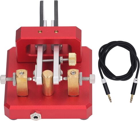 CW Key, Automatic Morse Code Key with Carbon Fiber Paddles, Silver (Blue) (Red) in Saudi Arabia