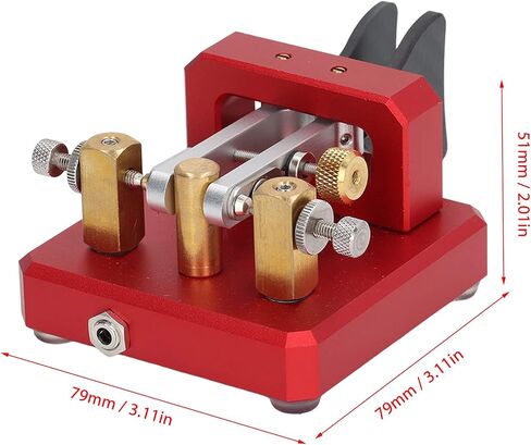 CW Key, Automatic Morse Code Key with Carbon Fiber Paddles, Silver (Blue) (Red) in Saudi Arabia