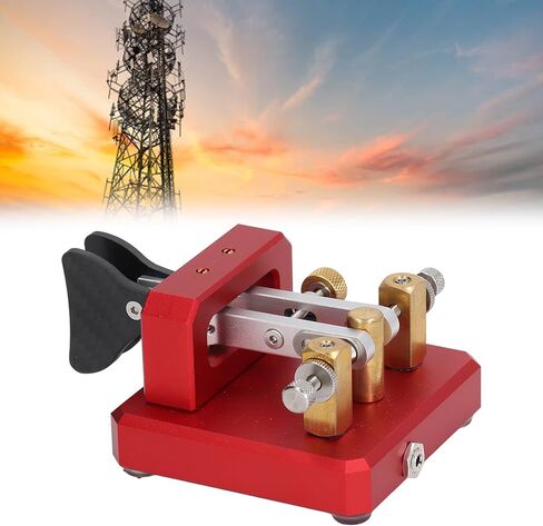 CW Key, Automatic Morse Code Key with Carbon Fiber Paddles, Silver (Blue) (Red) in Saudi Arabia
