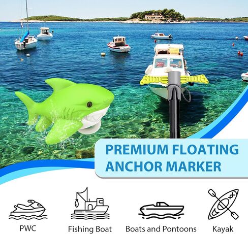 Shark-Shaped Floating Anchor Marker Buoy High-Visibility & Durable PVC Anchor Float for Kayaks, Boats & Jet Skis – Lightweight & Easy to Use Prevents Anchor Accidents in Shallow Water in Saudi Arabia
