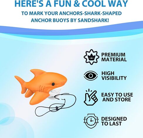 Shark-Shaped Floating Anchor Marker Buoy High-Visibility & Durable PVC Anchor Float for Kayaks, Boats & Jet Skis – Lightweight & Easy to Use Prevents Anchor Accidents in Shallow Water in Saudi Arabia