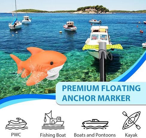 Shark-Shaped Floating Anchor Marker Buoy High-Visibility & Durable PVC Anchor Float for Kayaks, Boats & Jet Skis – Lightweight & Easy to Use Prevents Anchor Accidents in Shallow Water in Saudi Arabia