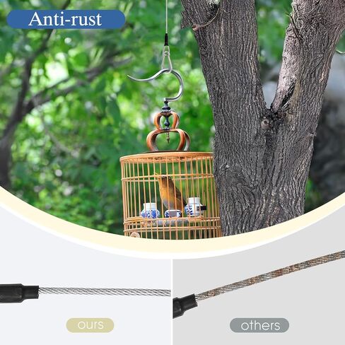 4 Pcs 1/8" 2ft Safety Cables, Stainless Steel Wire with Lock Ropes Stage Light Security Cable Ropes Heavy Duty Bike Lock Hook Cable Wire for DJ Stage Light Luggage Clothes Line in Saudi Arabia