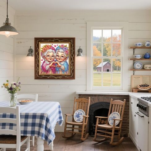 5D Diamond Art Kits for Adults,Young Grandma Friends Special Shape Diamond Painting Kits for Beginners, DIY Crystal Diamond Dots Gem Art Craft for Home Decor 11.8x11.8 Inch in Kuwait