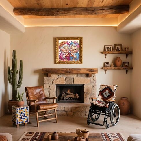 5D Diamond Art Kits for Adults,Young Grandma Friends Special Shape Diamond Painting Kits for Beginners, DIY Crystal Diamond Dots Gem Art Craft for Home Decor 11.8x11.8 Inch in Kuwait