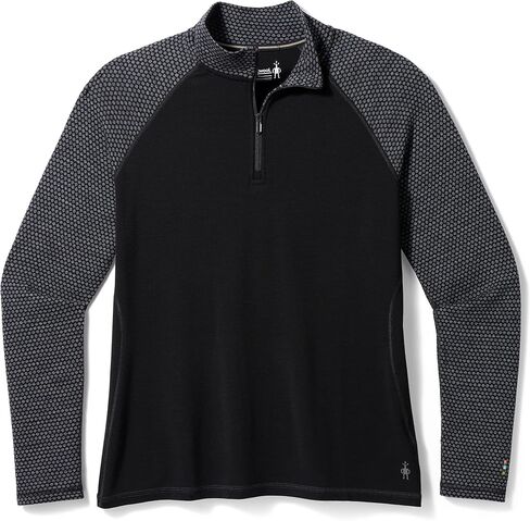 SmartWool Women's Plus Size Classic Thermal Wool Base Base - Quarter Zip (Slim Fit) ، Black Dot ، 1x in Saudi Arabia