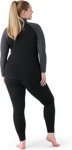 SmartWool Women's Plus Size Classic Thermal Wool Base Base - Quarter Zip (Slim Fit) ، Black Dot ، 1x in Saudi Arabia