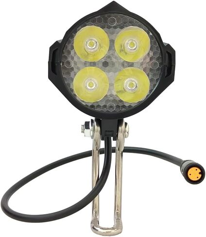 LED Light Bicycle Ebike Headlight Bicycle Accessories Electric Mountain Bike Headlight 4 lamp Beads with Horn 24V 36V 48V 3 Hole Female Waterproof Connector in Saudi Arabia