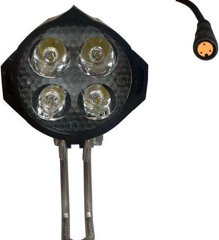LED Light Bicycle Ebike Headlight Bicycle Accessories Electric Mountain Bike Headlight 4 lamp Beads with Horn 24V 36V 48V 3 Hole Female Waterproof Connector in Saudi Arabia